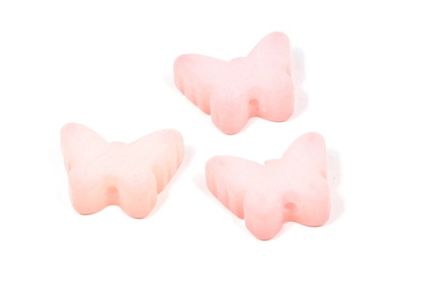 Schmetterlinge, Kunststoff, Rosa, 16x13mm