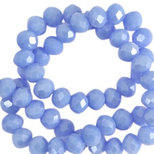 Schliffperlen, Rondelle, Sky Blue-Pearl Shine coating, 4x3mm