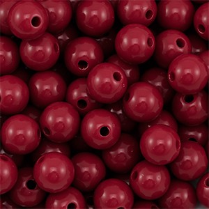 Perlen für die Schmuckherstellung, Acryl, rund, Wine Red, shiny, glänzend, 10mm