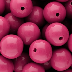 Acrylperlen, rund, Rose-Violett, shiny, glänzend, 16mm