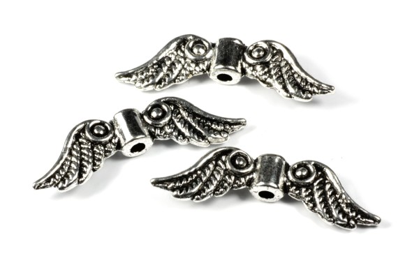 Engelsflügel, Antik Silberfarben, 23x7mm