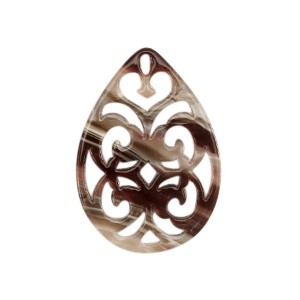 Resin Anhänger Barock Tropfen Braun-Mix (Mixed Brown) 38 x 26 mm
