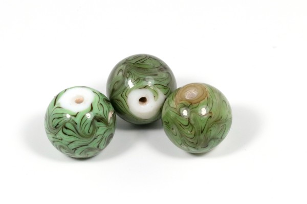 Lampenperlen, rund, Grün, 14mm