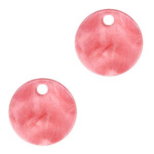 Anhänger für DIY-Projekte, Resin, rund, Fruit Dove Pink, 12mm
