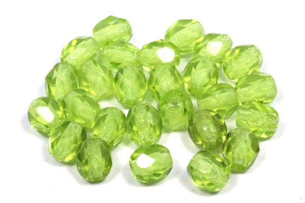 Glasschliffperlen, Olivgrün, 4mm, 50 Stück