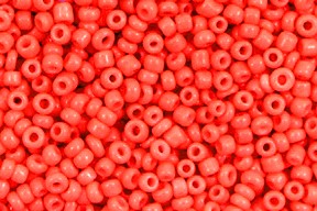 Glas-Rocailles 2 mm – Neon Coral Red, runde Saatperlen