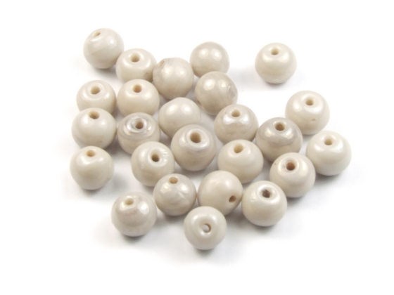 Bastelperlen, Lüsterglanz, rund, Taupe, 6mm