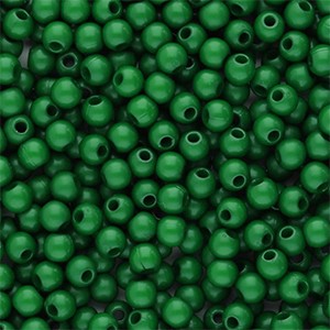 Perlen aus Acryl, rund, Green, shiny, glänzend, 4mm