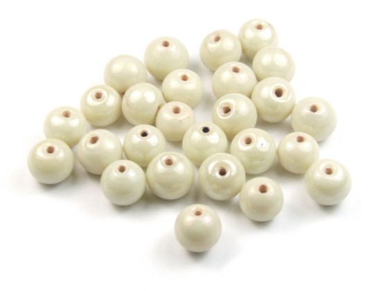 Glasperlen rund 8mm Cream-Gold mit edlem Lüsterglanz