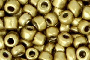 Ponybeads, rund, Farbe: Metallic Brass Gold, 15gr., 4mm, 6/0