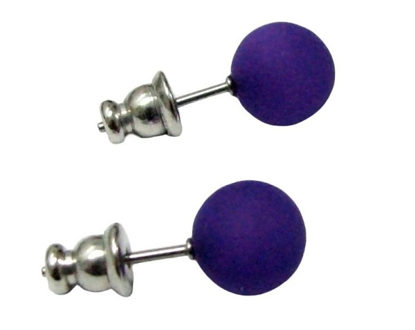 Polaris Ohrstecker, Edelstahl, Purple matt, 1 Paar, 8mm