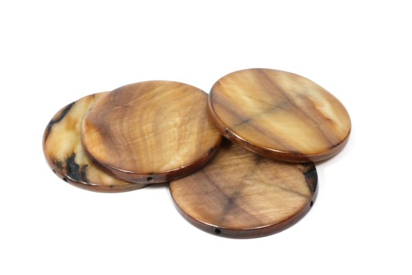 Muschelperlen, Scheiben, Kaffeebraun, 30mm