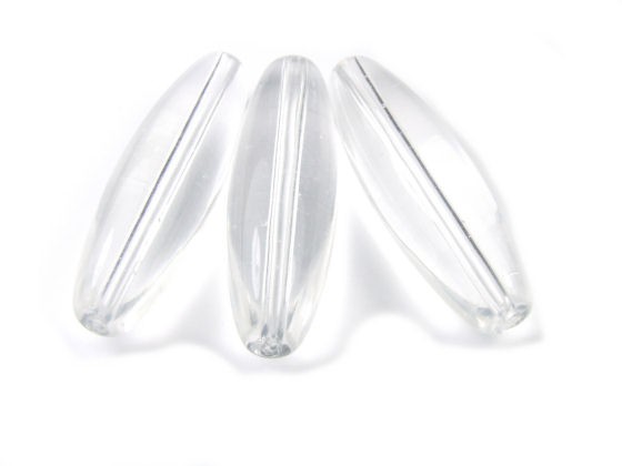 Transparente Glasperlen aus Kristallglas, Oliven, 40 × 13 mm