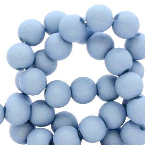 Perlen zum Schmuck basteln, rund, Carolina Blue, matt, 8mm