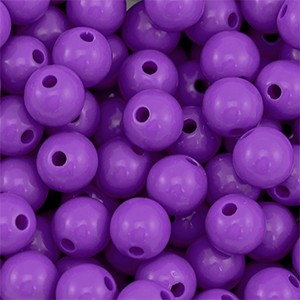 Bastelperlen, Acryl, rund, Purple, shiny, glänzend, 10mm