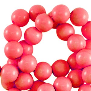 Perlen, Acryl, rund, Red, shiny, glänzend, 18mm