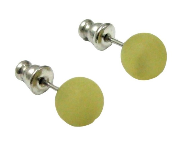 Polaris Ohrringe, Edelstahl, Light Khaki matt, 1 Paar, 8mm