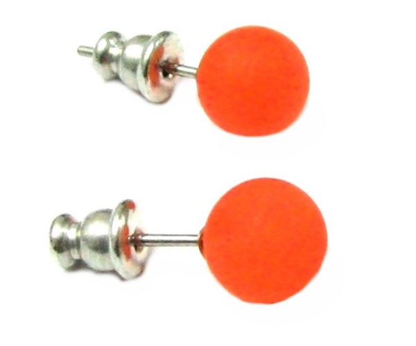 Kugelohrstecker, Polaris, Edelstahl, Orange matt, 1 Paar, 8mm