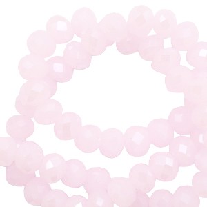 Glasperlen mit Schliff, Rondelle, Light Orchid Pink-Pearl Shine coating, 4x3mm
