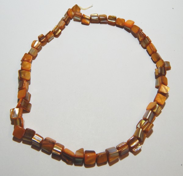 Muschelperlen, 1 Strang, Nuggets, Orange, 6-8mm