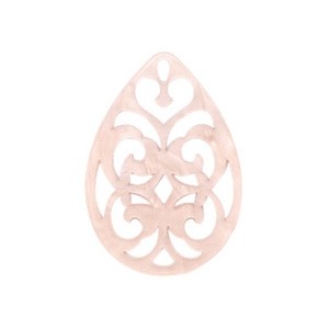 Resin Anhänger für opulenten Ohrschmuck, Tropfen, Barock, Delicacy Rose, 38x27mm