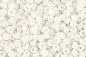 Rocailles, rund, Weiß AB, 15 gr., 2mm, 12/0