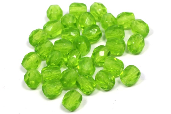 Glasschliffperlen, Grasgrün, 4mm, 50 Stück