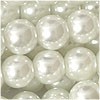 Glaswachsperlen, Silberweiß, 12mm