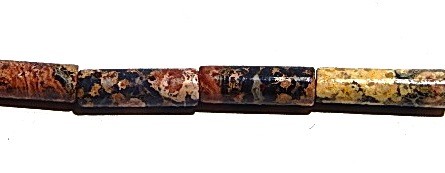Leoparden Jaspis, Röhrchen, 14x4mm