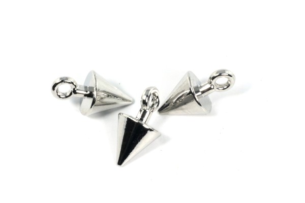 Anhänger, Kegel, Silberfarben, 13x7mm