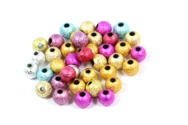 Acrylperlen, Stardust, Bunt gemischt, 6mm, 50 Stück