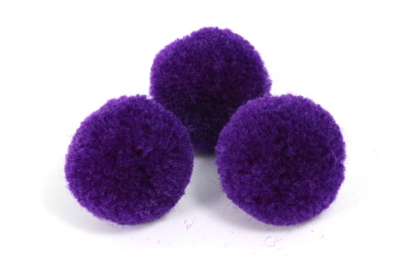 Pompons, rund Dunkellila, 2cm