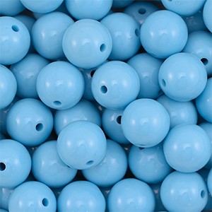 Acrylperlen, rund, Blue, shiny, glänzend, 18mm