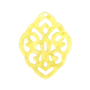 Resin Anhänger Barock Rhombus Sonnengelb (Sunshine Yellow), 42 x 32 mm