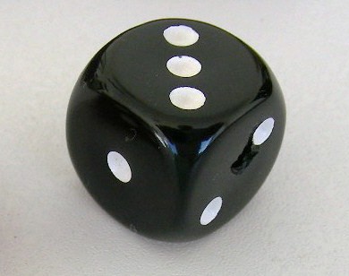 Würfelperlen, Schwarz, 16x16mm