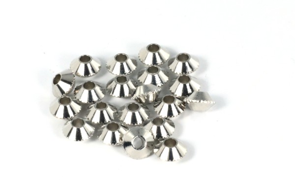 Metallperlen, Bicone, Platinfarben, ca. 4x2.3mm