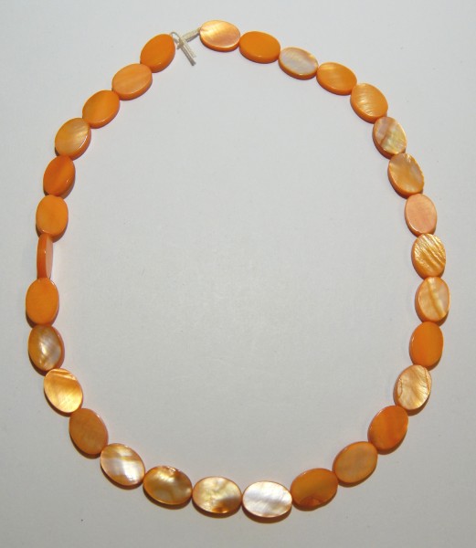Muschelperlen, Ovale, Orange, 13x9mm