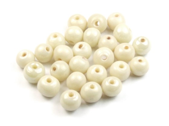 Bastelperlen, Lüsterglanz, rund, Cream-Gold, 6mm