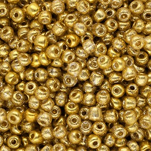 Glas-Rocailles rund 4 mm – Metallic Shine Yellow Gold, 15 g