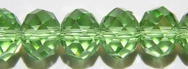 Schliffperlen, Rondelle, Grün, 8x10mm