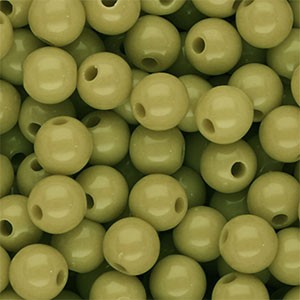 Acrylperlen 10mm Olivegrün rund & glänzend