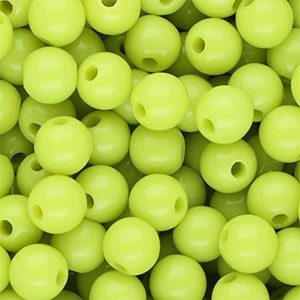 Acrylperlen 10mm Limettengrün rund & glänzend