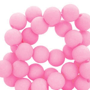 Acrylperlen zum Basteln von Schmuck, rund, Pink, matt, 8mm