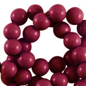 Perlen, Bastelmaterial, Acryl, rund, Cherry Red, shiny, glänzend, 6mm