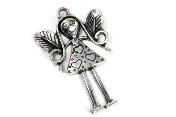Anhänger, Engel, Nickelfarben, 57x35mm