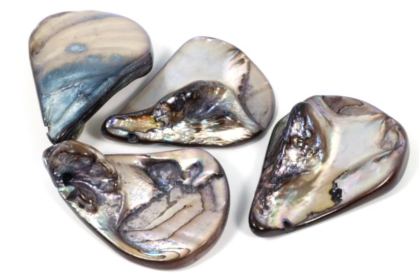 Muschelperlen, Tropfen, Grau. 25-33 x 18-20mm