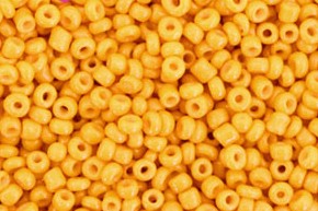 Glasperlen Rocailles 2 mm 12/0 – Bumble Bee Yellow, rund und unregelmäßig
