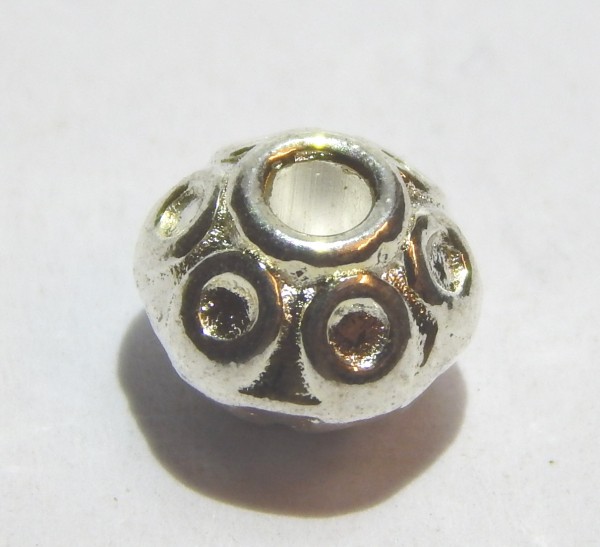 Metallperlen, Rondelle, Silberfarben, 7x6mm