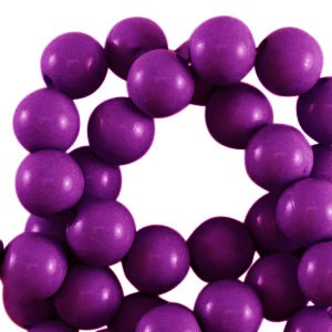 Perlen aus Acryl, rund, Aubergine Purple, shiny, glänzend, 6mm