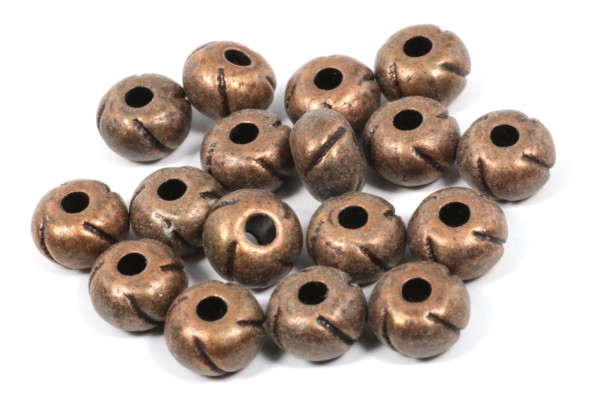 Metallperlen, Rondelle, Bronzefarben, 5mm